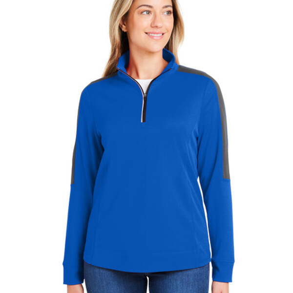 Ladies' Market Snag Protect Mesh Colorblock Quarter-Zip Thumbnail